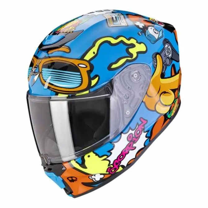 Casco Exo-Jnr Air Fun Blu Arancio