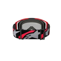 Maschera Alpinestars Vision 8 Luar Rosso Nero Lente Argento