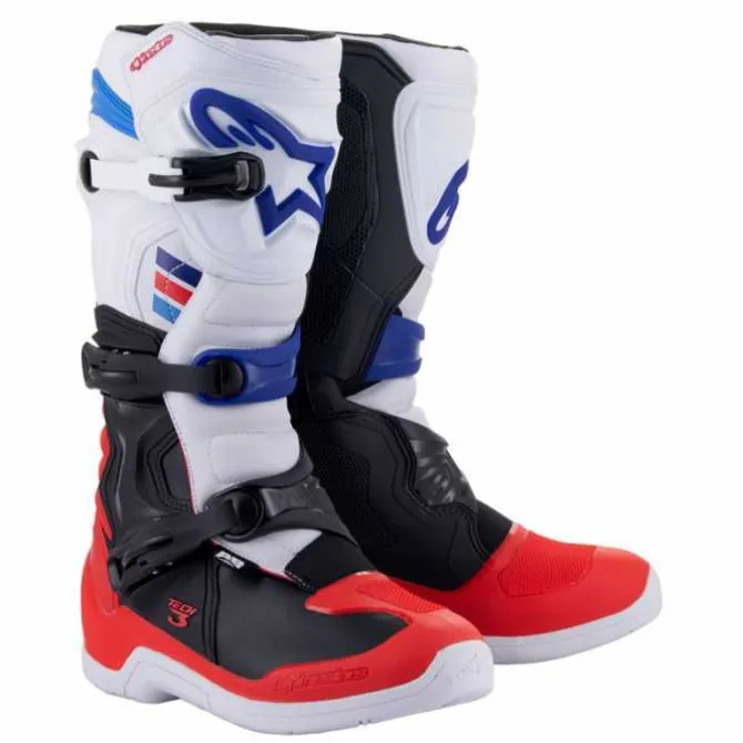 Stivali Tech 3 Bianco Blu Rosso