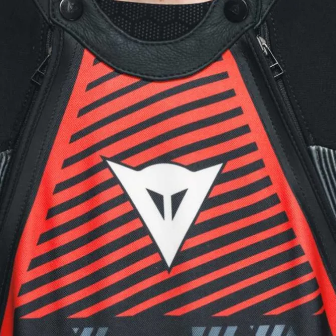 Tuta Audax D-zip Prof Estiva Nero Rosso Fluo Grigio